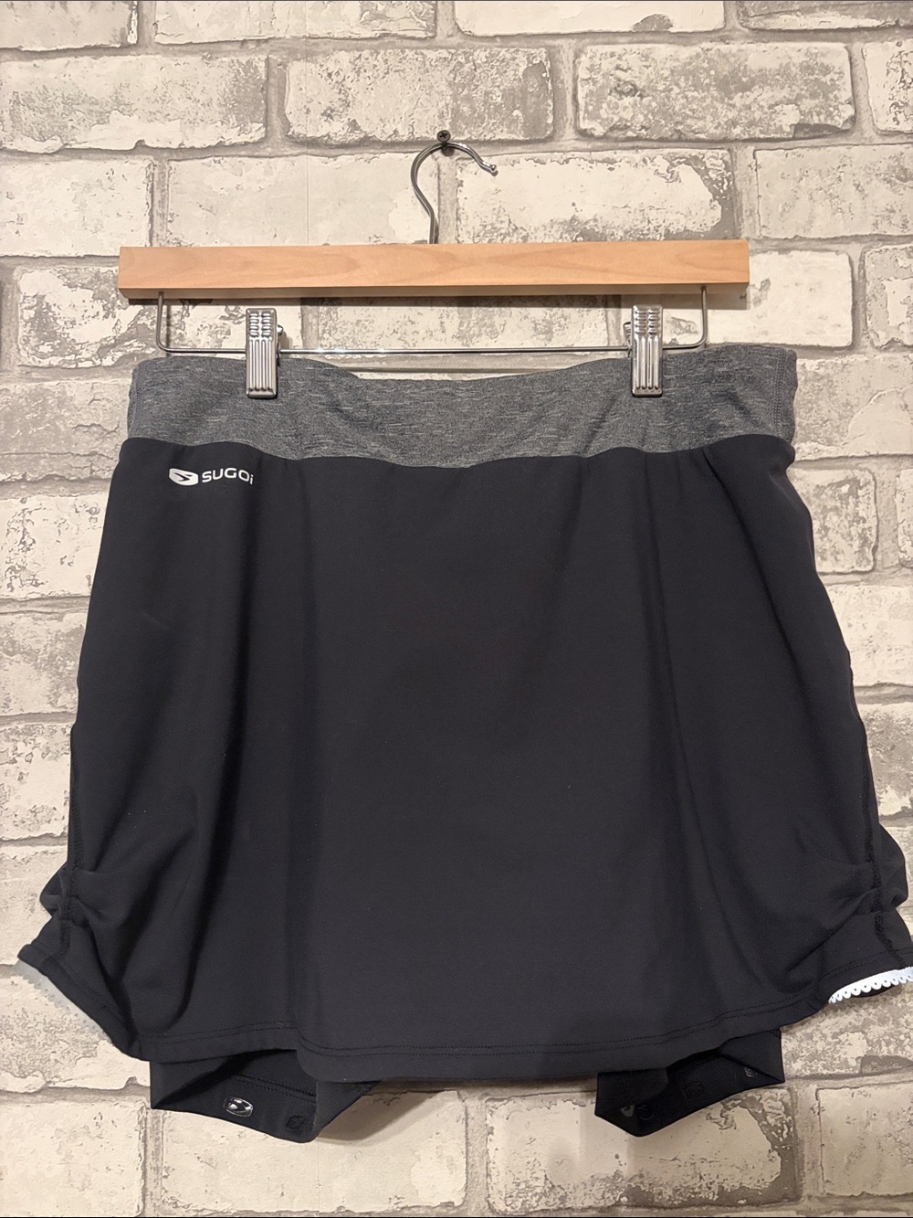 SUGOI Black Skort with Heather Gray Waistband